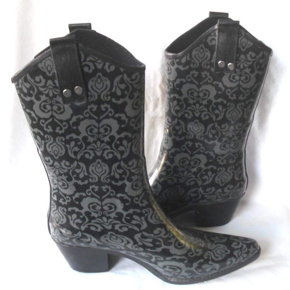 CAPELLLI NEW YORK Cowgirl Rain Boots Pointy Toe 10